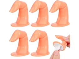 Conjunto de 5 dedos para treinamento de manicure em PP cáqui