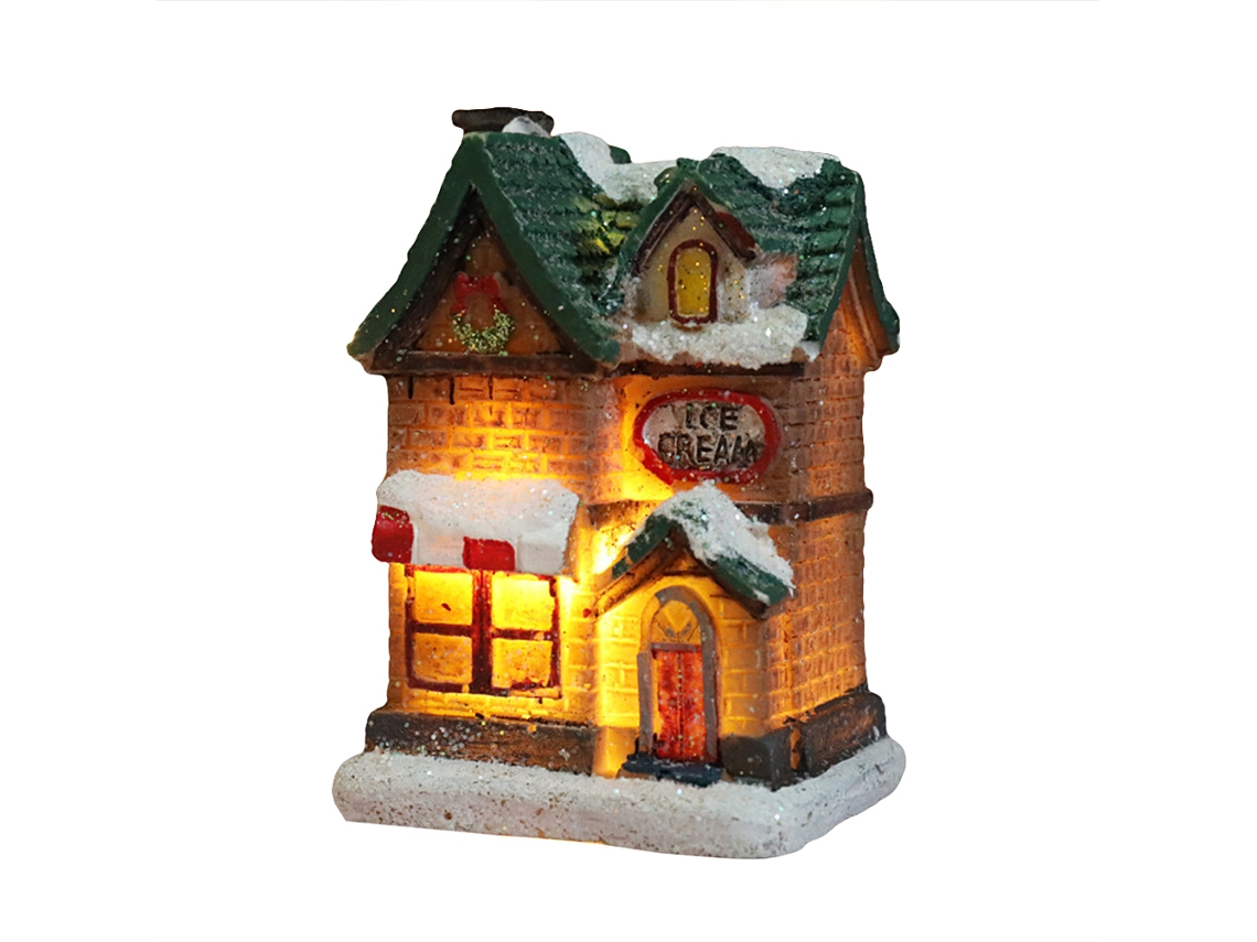 Decoração de Natal de casa de resina iluminada por LED S/MARCA
