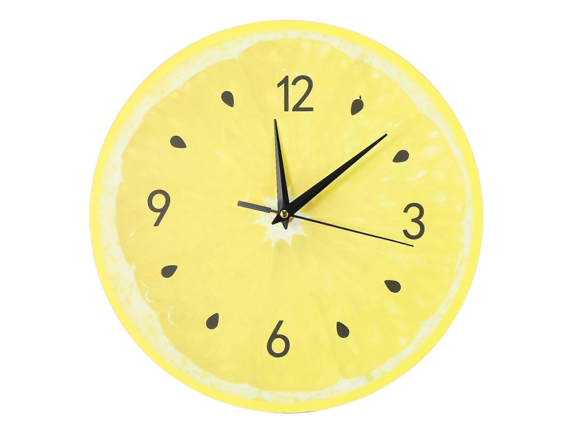 Lemon Fruit Wall Clock Modern Kitchen Tropical Decor