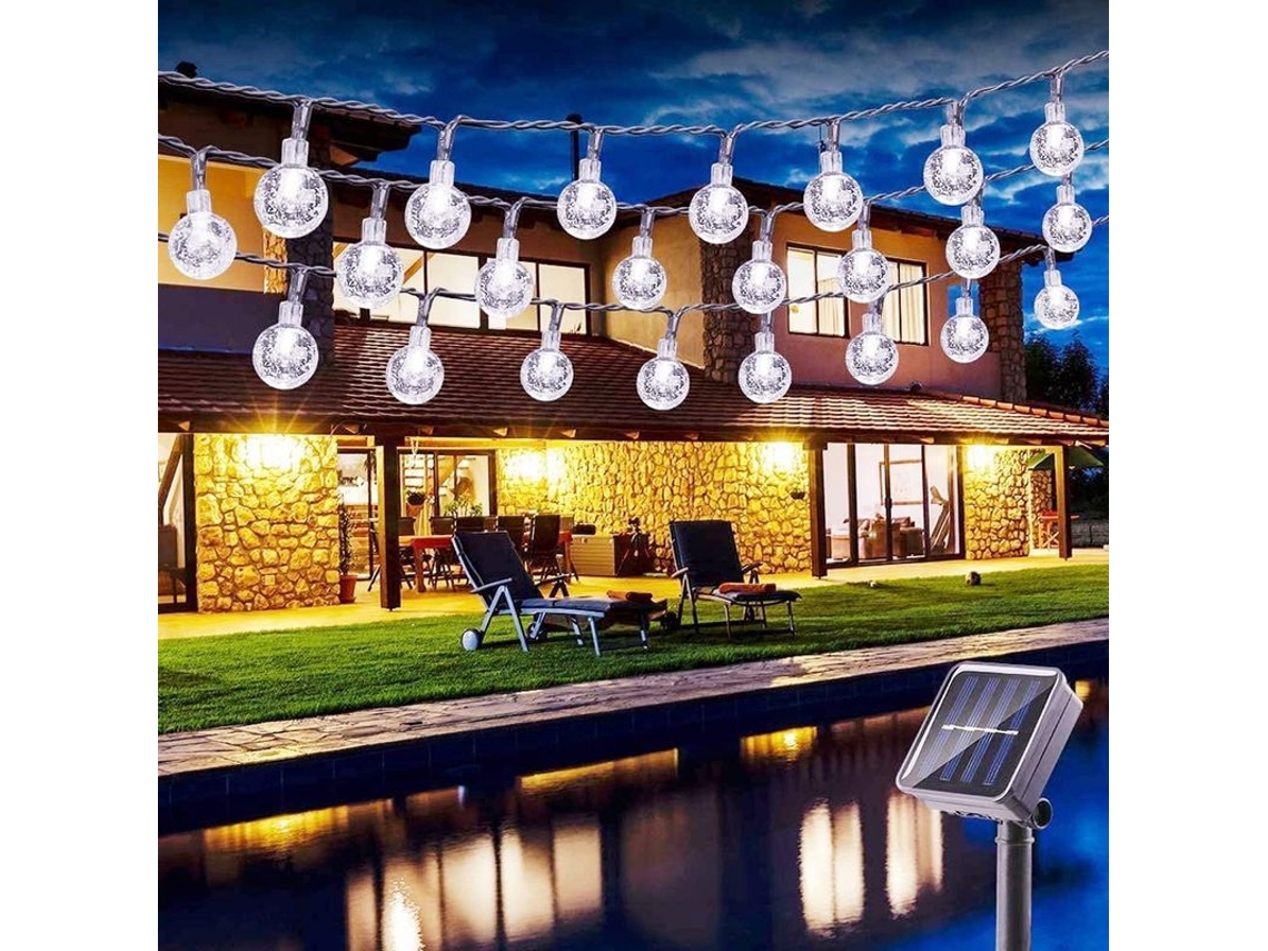 Luzes de Fio Solar Exterior 8 Modos