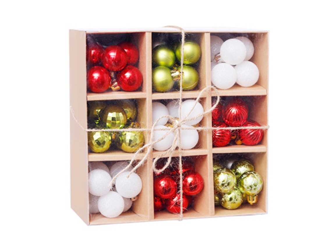 Conjunto 99 Caixas Presente Bola Natal 3cm