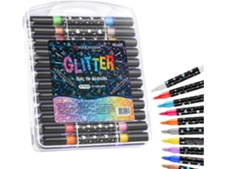 Canetinhas Com Glitter Para Crianças, Lápis De Arte De Ponta Dupla