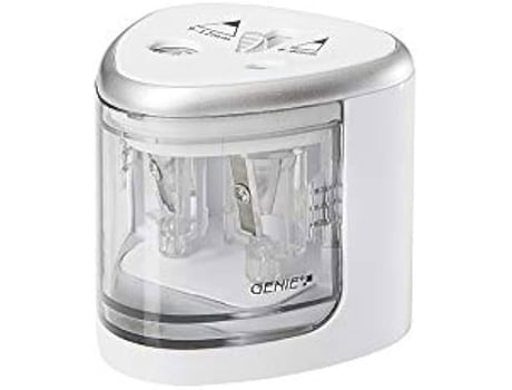 Apontador elétrico Genie PS 120A, branco, para lápis de grafite e de cor de precisão rápida