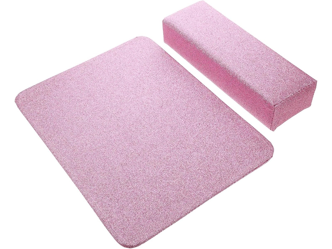 Apoio De Braço Rosa Em Pu Para Manicure Com Design De Almofada Confortável E Lavável.