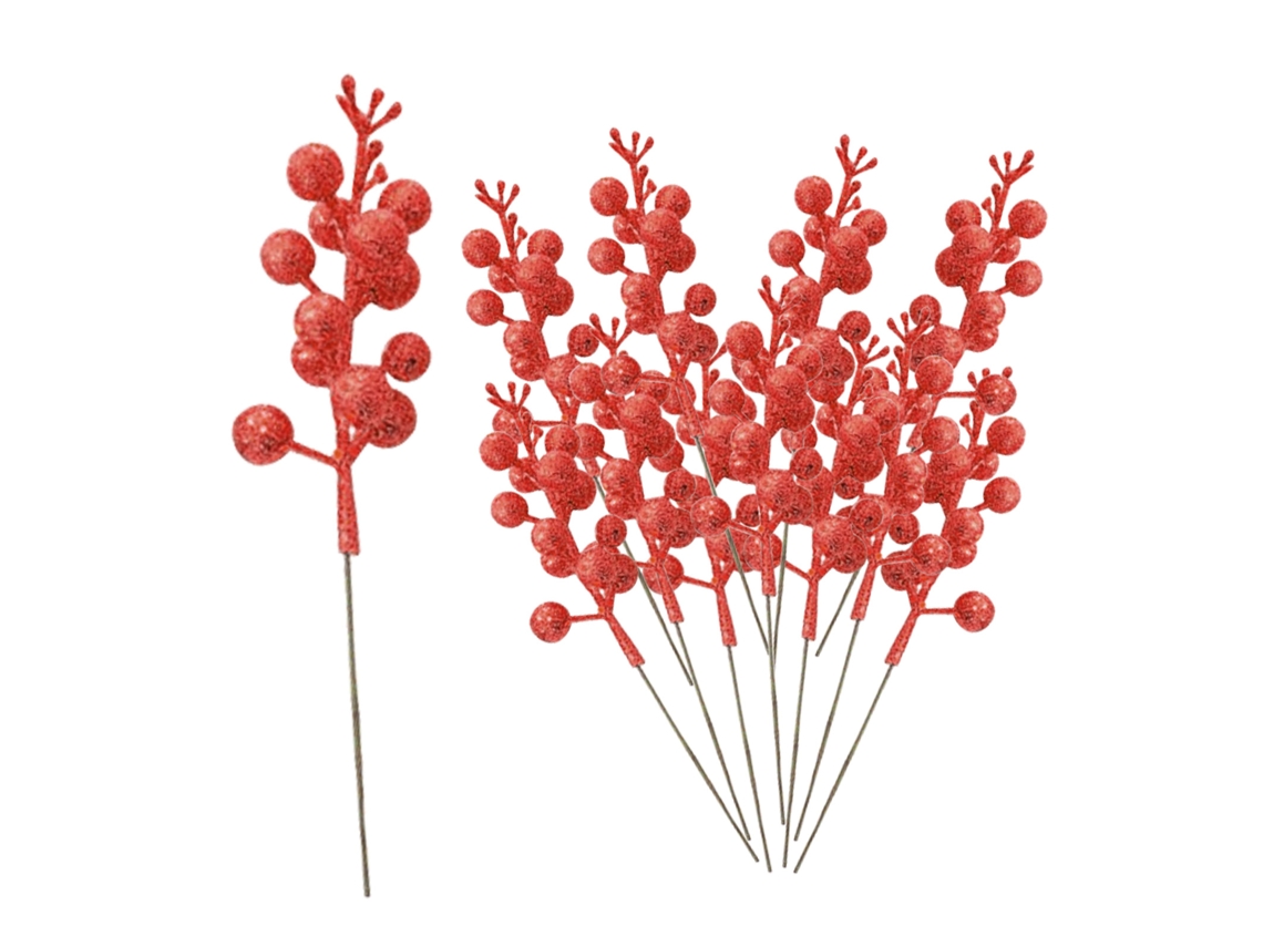 Decorações Natalinas Com Glitter Ouro, Vermelho, Prata E Frutas Artificiais Da Laxiscreed Para Ambientes Festivos E Elegantes