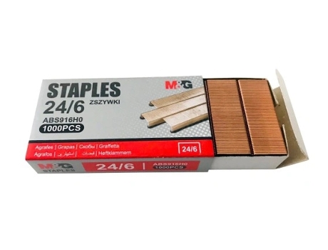 Grampos De Cobre 24/6, 1000 Unidades Material De Alta Qualidade Para Uso Diário Em Escritórios E Em Casa. Grampeamento Durável e Confiável. mg