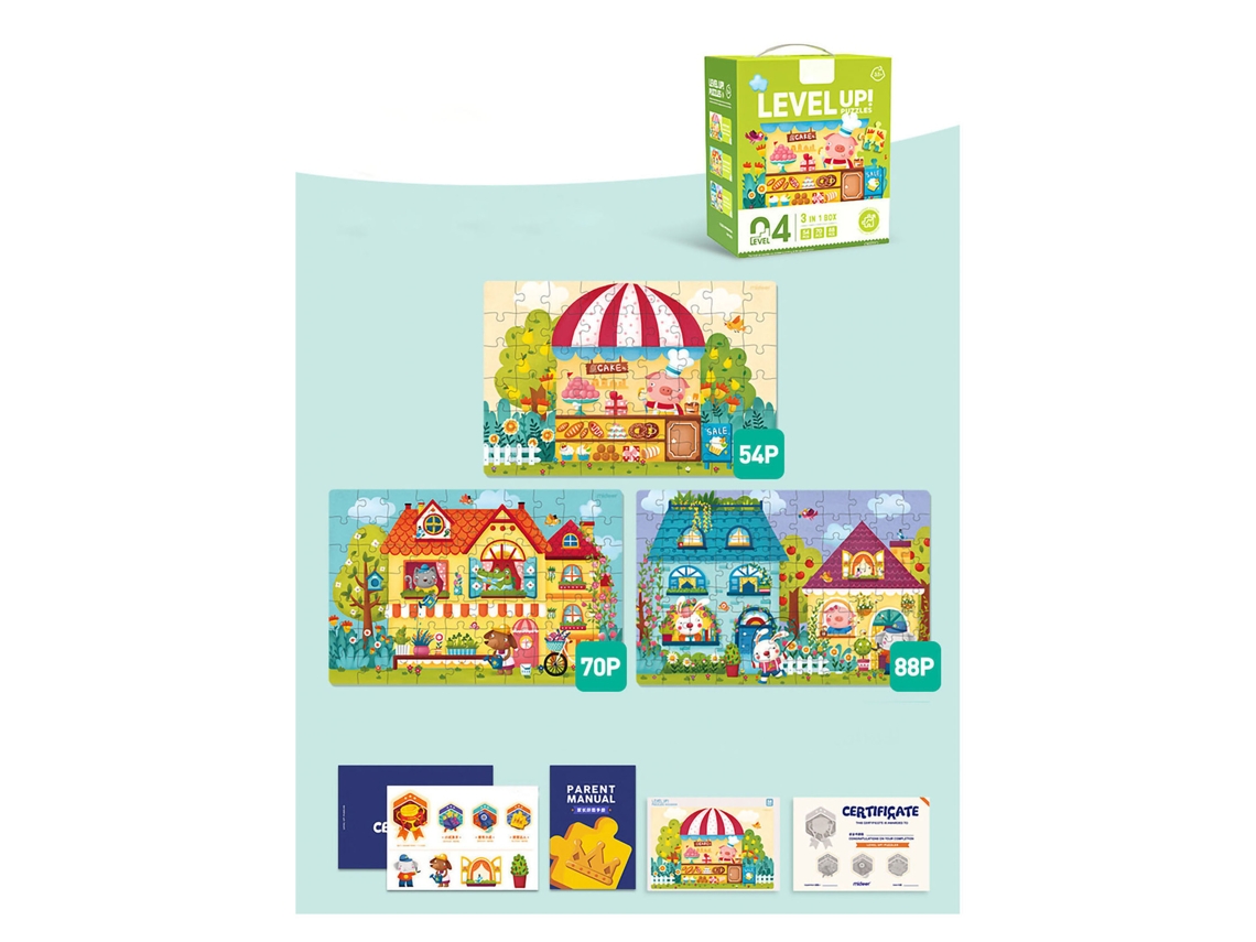Ats puzzles de Rompecabezas para Niños Juguetes Educatsivos de Entrenamiento de Pensamiento Lógico Y Habilidad Práctica Fase 4 Md3105