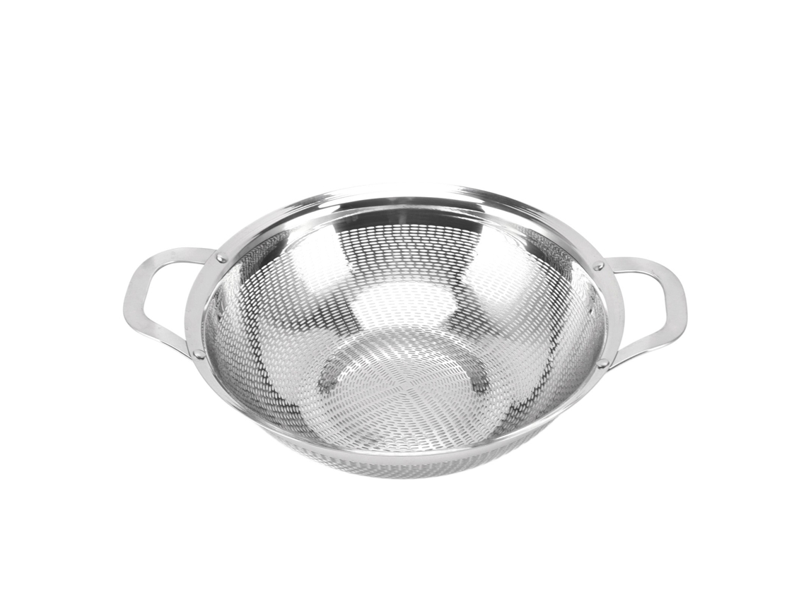 Coador De Aço Inoxidável, Cesta Filtro Malha 10,6 Polegadas Com Alças, Escorredor Frutas E Vegetais
