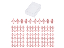 100 Clips De Papel Em Forma De Avião Prateados Anti-óxido Para Scrapbooking E Escritório Vermelhos
