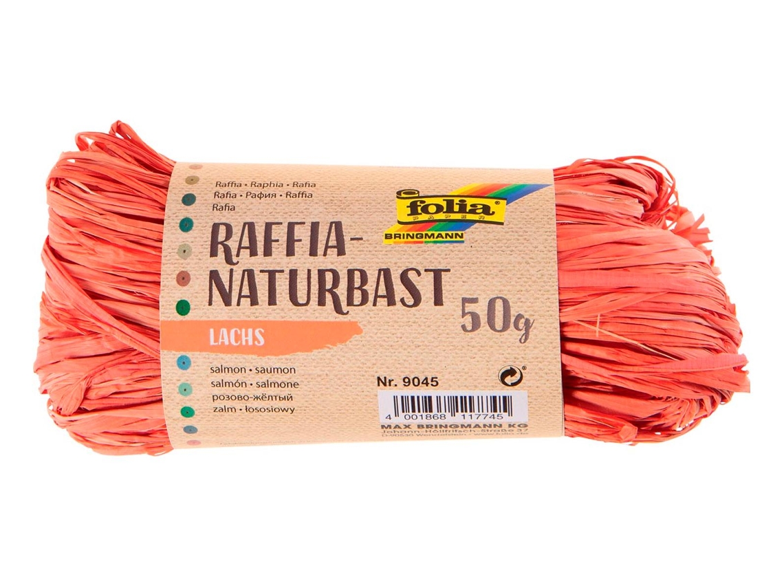 Meadas Rafia Natural 50G.9045 Salmao