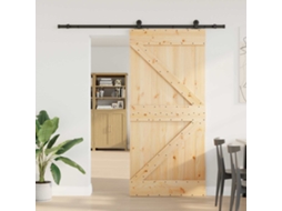 Vidaxl Porta Deslizante Narvik Natural E Preto 80 X 210 Cm (213,5 Cm)