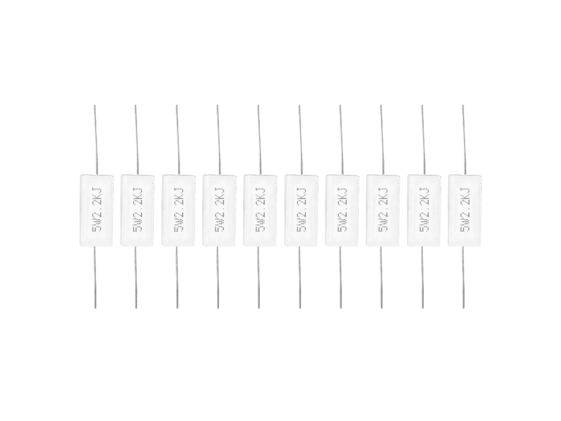 10pcs Resistor De Cimento 5w 2.2kr Resistência De Potência ±5% Componentes Eletrônicos