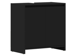 Bathroom Cabinet, Bathroom Cabinets Vidaxl Preto Madeira Processada (n/a)