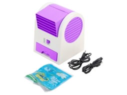 Ventilador De Ar Condicionado De Uso Duplo Com Bateria Usb E Umidificação, Laxiscreed Verde Compacto