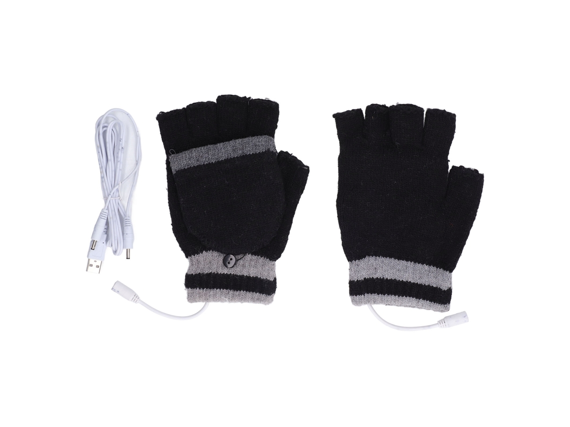 2026 guantes Usb Calentados de Punto Mitad Y Dedos Completos Doble Face Calefacción Invierno Térmicos para Escribir 5v
