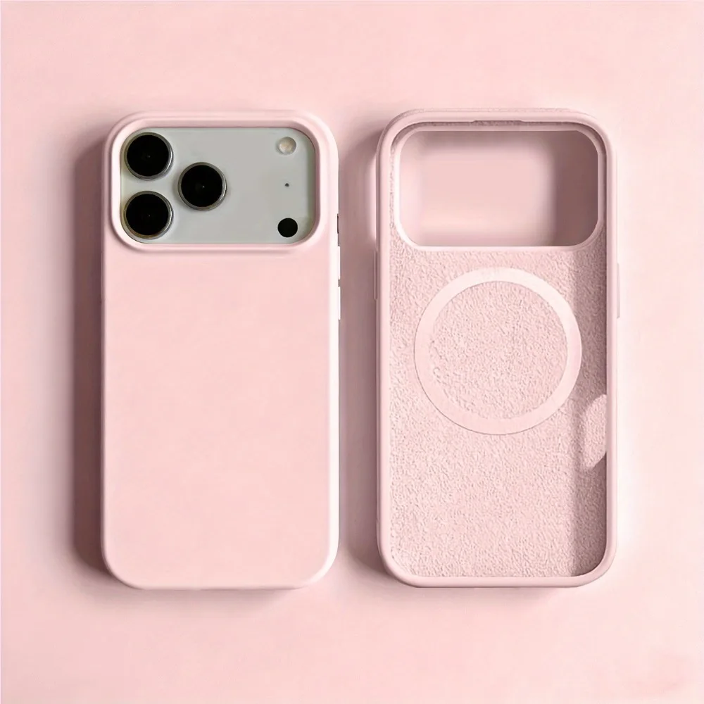 Capa Magnética De Silicone Líquido Para Iphone (iphone 16 Plus Rosa), Compatível Com Fixação Magnética.