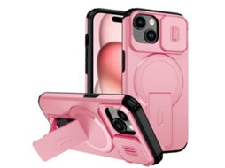 Capa Com Suporte Magsafe Para Iphone 15 - Abertura Deslizante Com Proteção De Câmara