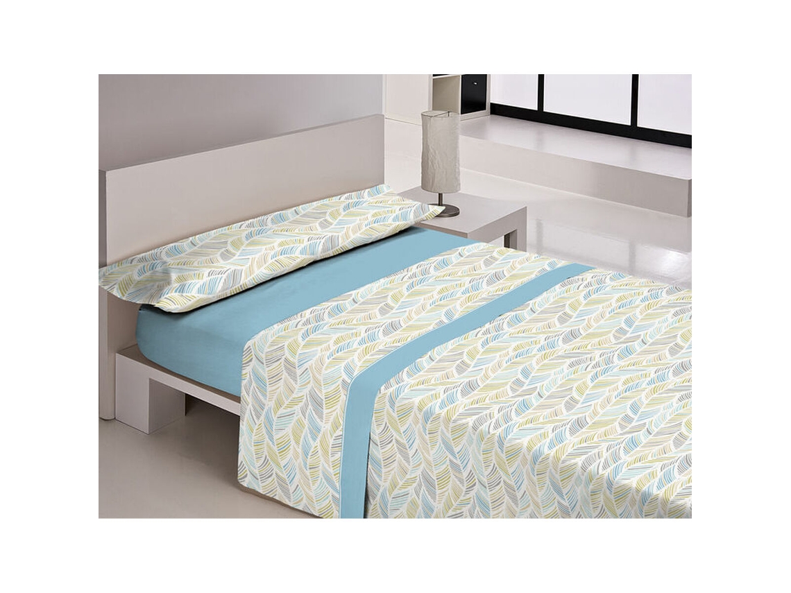 Conjunto de Lençóis LIBELA PIRINE SAONA (Azul - Casal - 150 x 195 + 25 cm)
