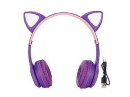Fone De Ouvido Bt Sem Fio Estéreo Estável Com Orelhas De Gato Cartoon Para Crianças Meninas Y47