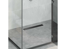 Vidaxl Dreno De Chuveiro 2 Em 1 Preto 50 Cm Aço Inoxidável 304