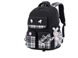 Laxiscreed Mochila Infantil Para Meninas Com Laço, Resistente E Variados Compartimentos - 1ª A 6ª Série