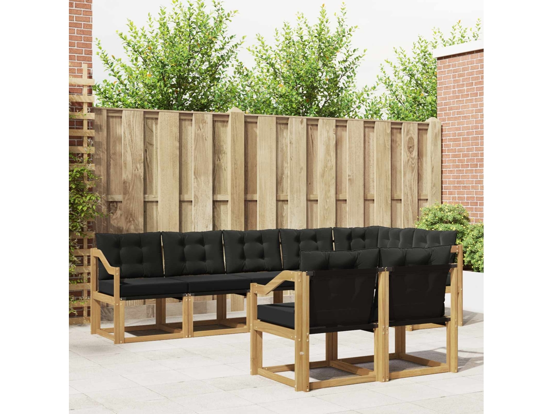 Vidaxl Conjunto De Sofás Para Exterior 8 Unid. Branco E Preto