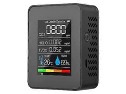 Medidor De Qualidade Do Ar Portátil, Detector De Co2 Interno 5 Em 1, Formaldeído, Hcho, Testador De Tvoc, Temperatura Lcd Slowmoose