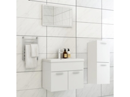 Conjunto De Móveis De Casa De Banho Derivados Madeira Branco Lovely Home
