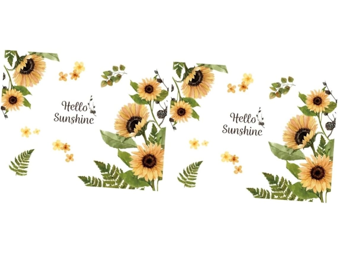 2 Folhas De Adesivos Decorativos De Parede Com Girassóis, Adesivos Removíveis Para