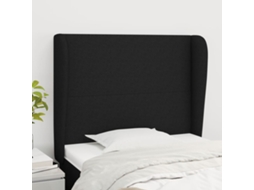 Cabecero con Alas de Tela 93x23x118/128 Cm Negro