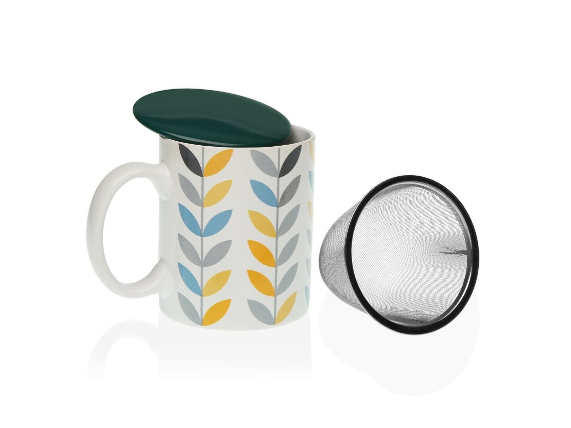 Chávena com Filtro para Infusões Versa Erin Porcelana Grés