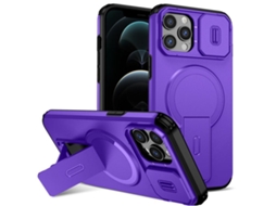 Capa Com Suporte Magsafe Para Iphone 12 Pro Max - Abertura Deslizante Com Proteção De Câmara