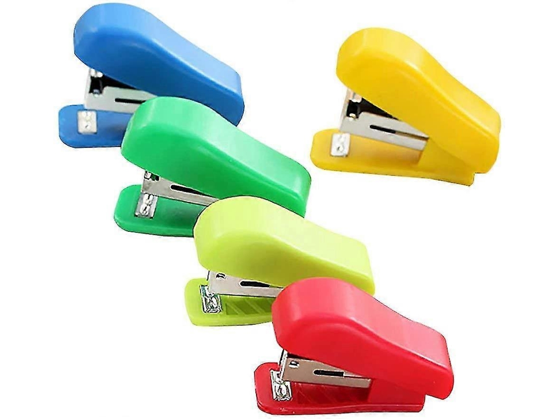 Grampeador De Plástico Sem Grampos, Cor Aleatória, Para Uso Estudantil, Mini, Material De Escritório Fofo. Aquaforge