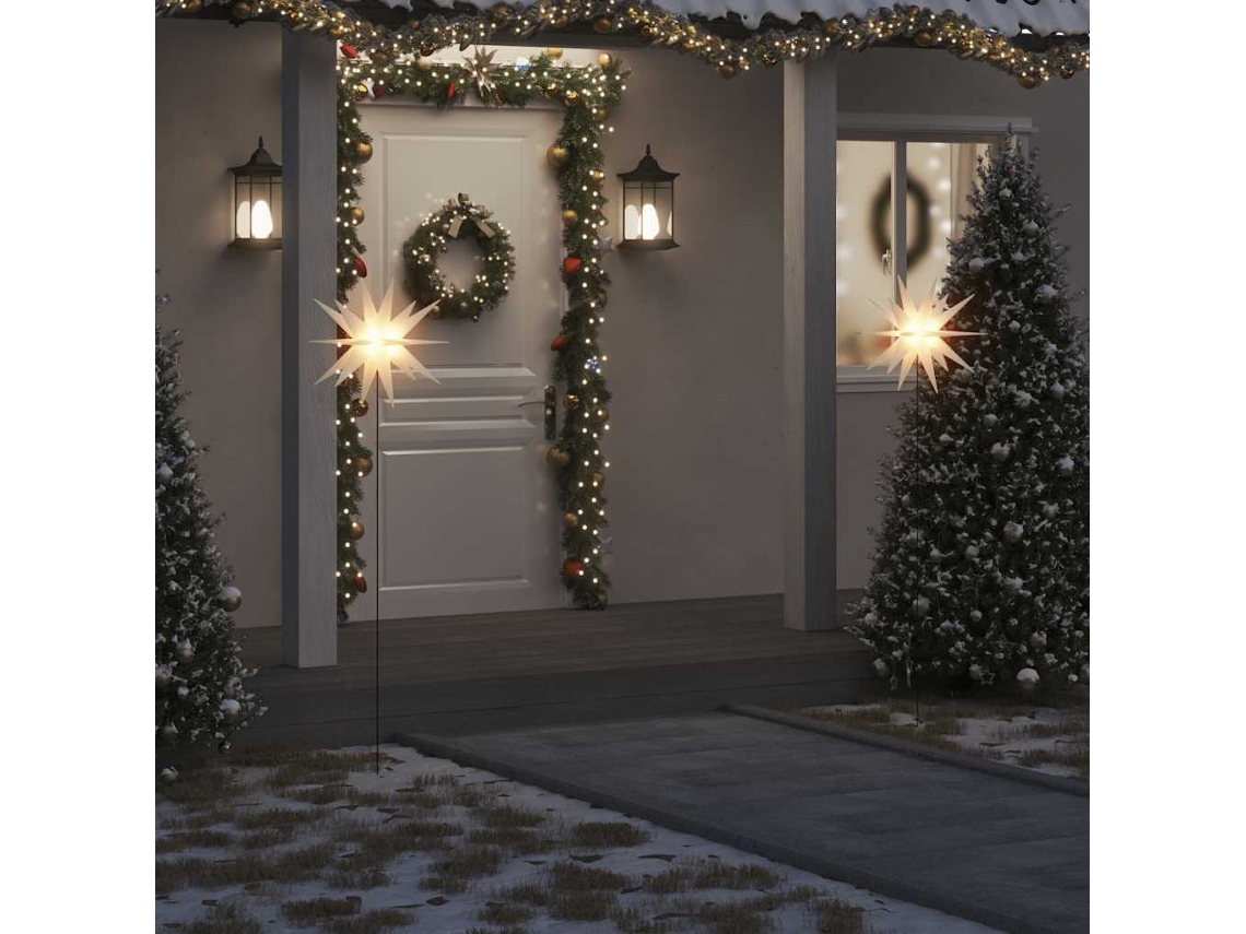 Vidaxl Luz De Natal Com Estaca Led Dobrável 57 Cm Branco