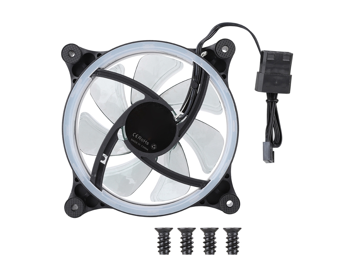 Rs-15 Mini 120mm Led Dual Halo Eclipse Cooler De Ar Silencioso Para Computador