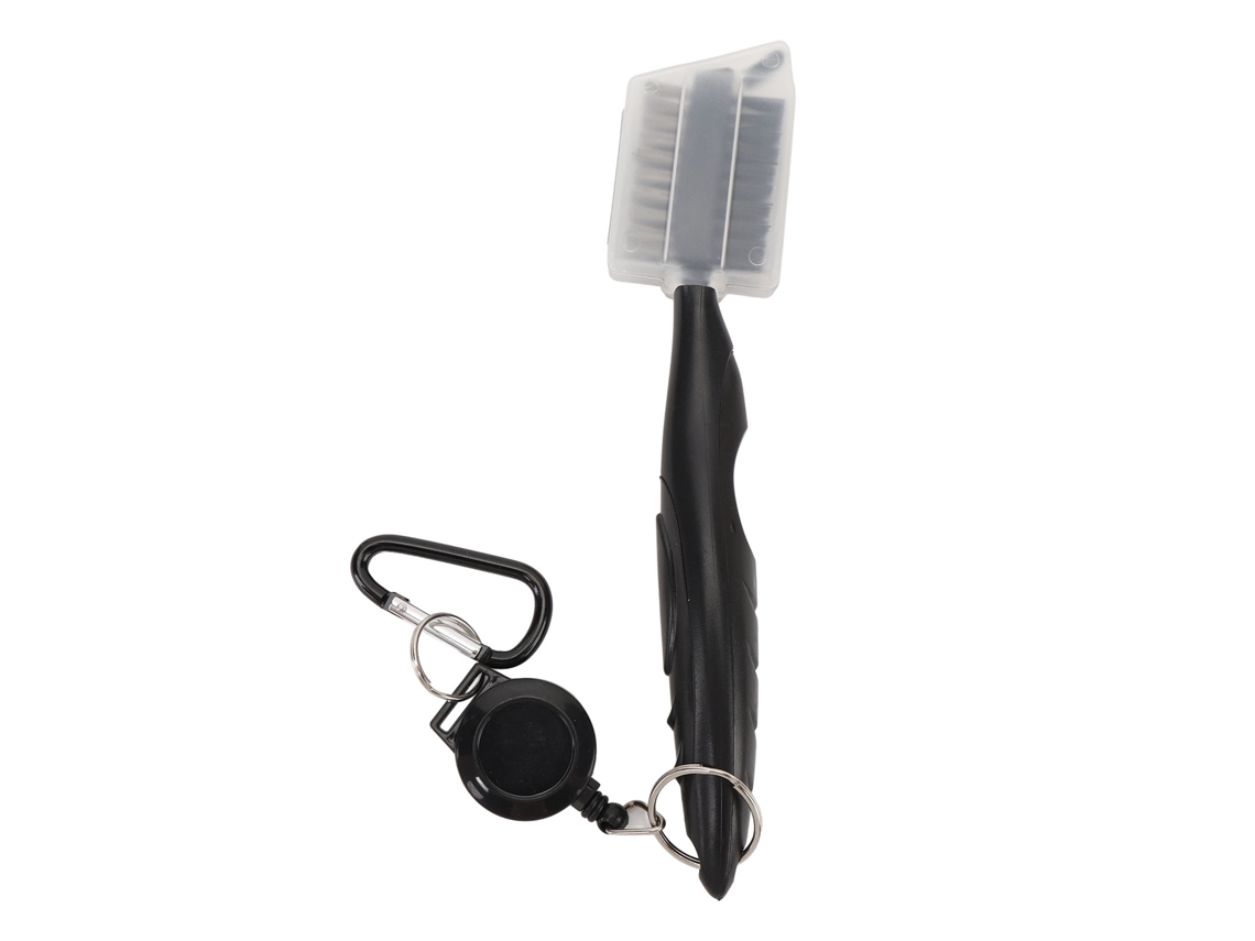 Escova De Limpeza Para Taco De Golfe Com Cordão Retrátil Bristas De Aço Duas Lados E Cabo Ergonômico Vermelha