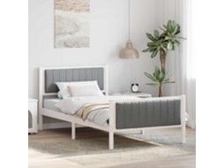Vidaxl Estrutura Da Cama Branco E Cinza Claro 100 X 200 Cm