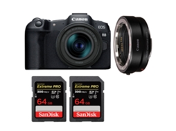 Eos R8 + Rf 24 50mm Is Stm + Ef eos R + 2 Sandisk 64gb Uhs ii 300mb/s + Ebook “20 Dicas para Fotos Que Impressionam” CANON