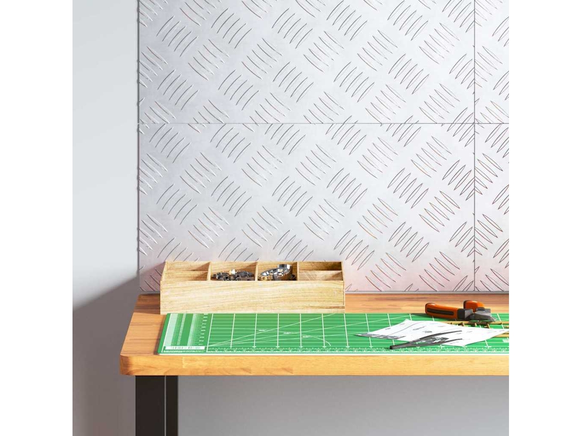 Vidaxl Degrau 4 Unid. 50 X 25 Cm Prateado Alumínio Retangular