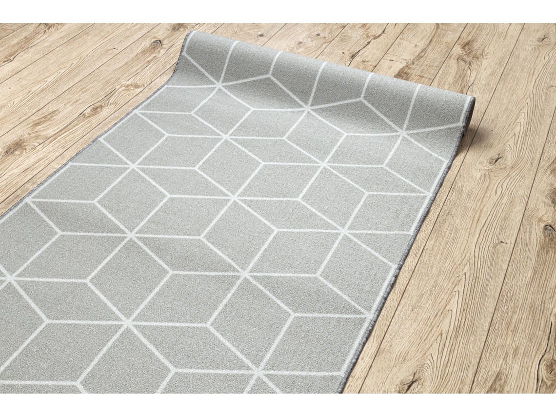 Passadeira Antiderrapante Cube Cubo A Goma Cinzento 100 cm
