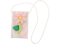 Bolsa De Praia De Crochê Com Estampa De Flores, Mini Bolsa Transversal Para Celular E Pequenos Objetos.