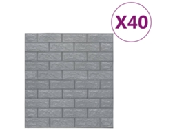 Conjunto 40 Adesivo de parede VIDAXL Antracite PE foam