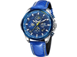Lurelia Relógio Mecânico Masculino, Automático, Data/calendário, Aço Inoxidável, Pele, Resistente À Água 30m