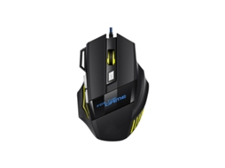 Rato YIZHOOD USB com fio RGB retroiluminado jogo USB 2400 DPI ajustável 7 teclas 7 cores preto