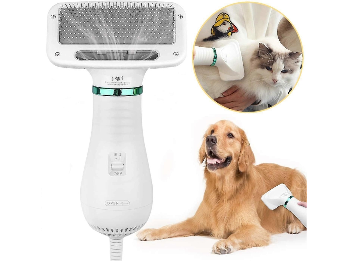 Secador de Cabelo para Animais de Estimação Escova Pente 2 em 1 Pet Grooming Secador de Cabelo Escova Pente para Gatos e Cães TAISHENGDA