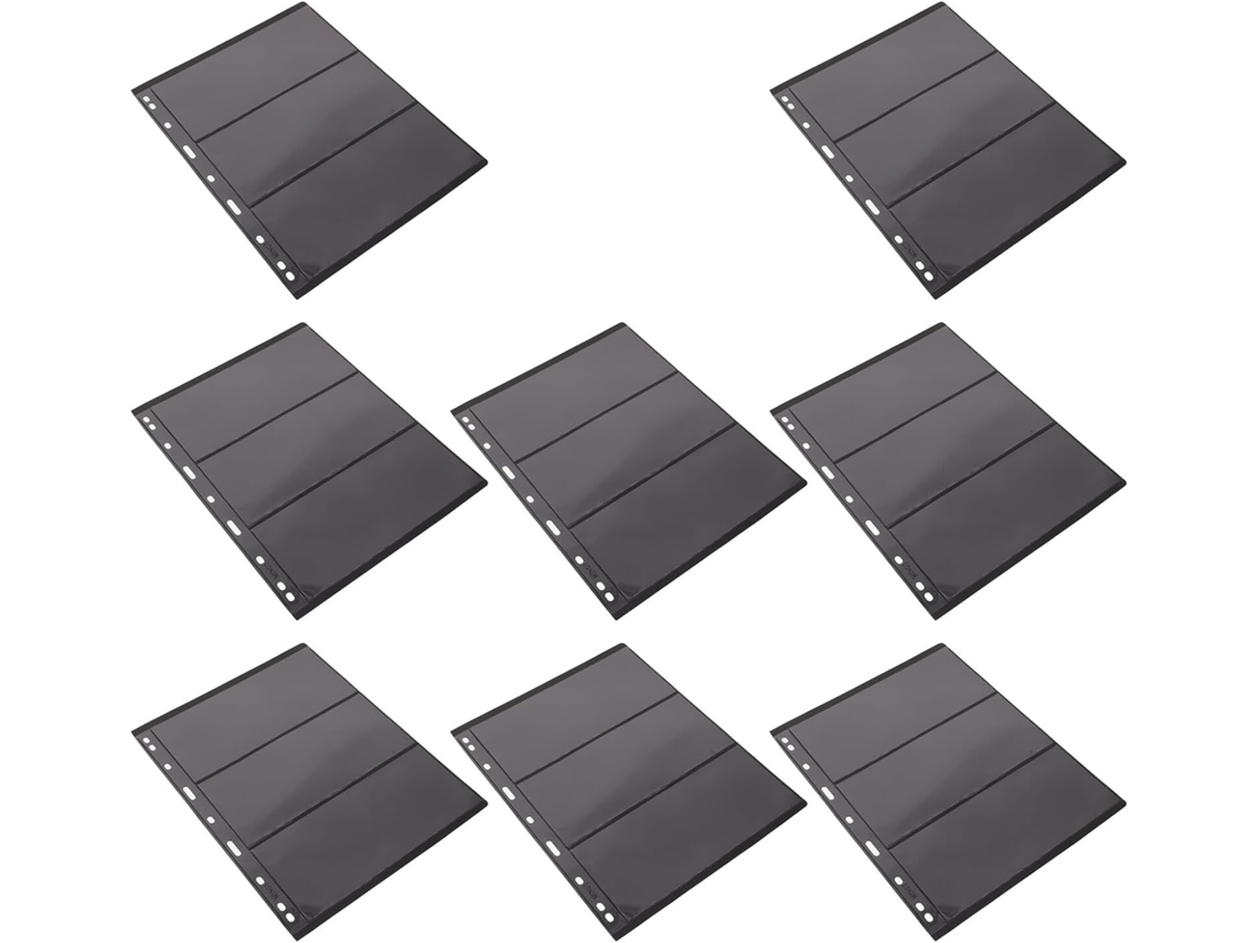 Garneck 8 Peças 8 Feuilles À Feuilles Mobiles Para Álbum De Coleção De Timbres Noir Formato Reto - Verso 28 X
