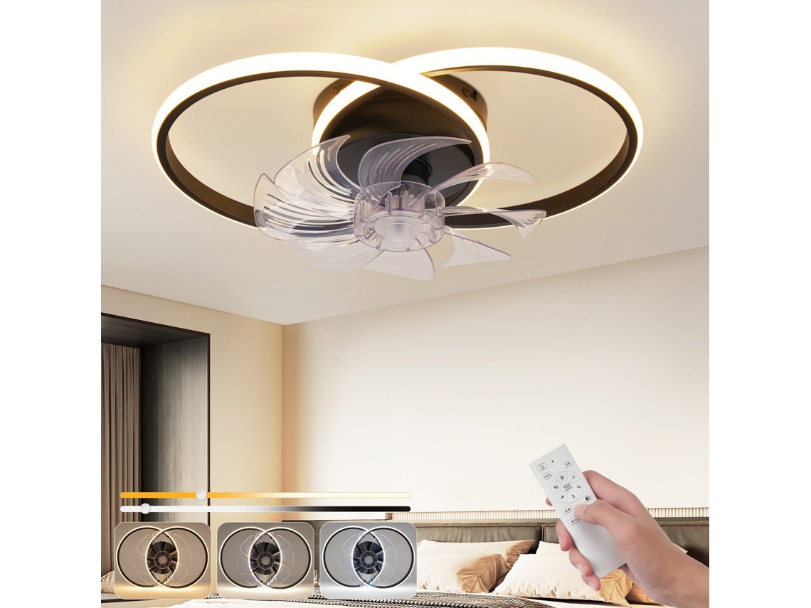 Ventilador de Teto Led com Iluminação 36w Preto NETTLIFE
