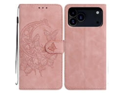 Capa De Celular De Couro Com Estampa De Dança De Borboleta Ao Luar