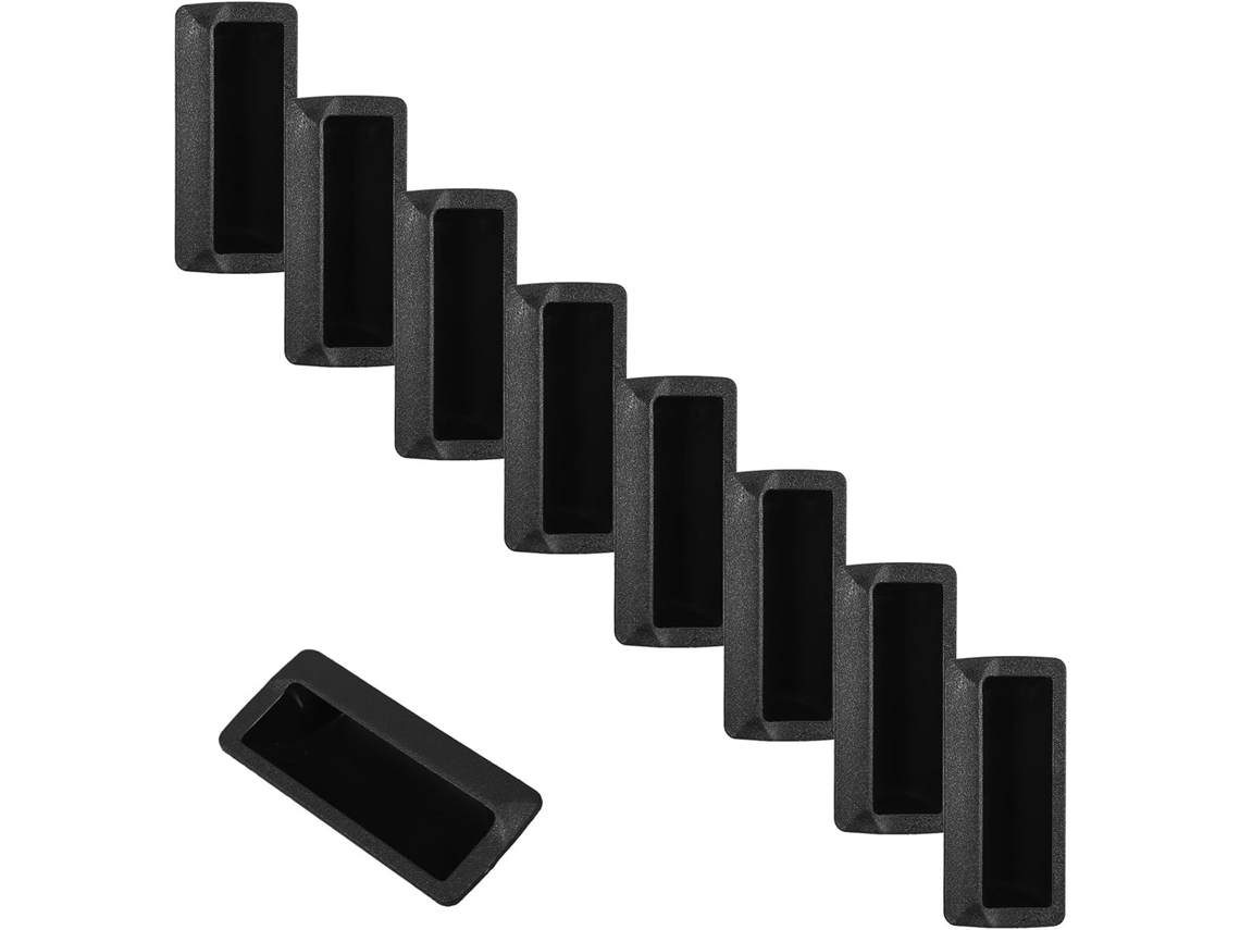 Conjunto De 10 Puxadores Modernos Em Plástico Abs Preto Para Gavetas Armários Cozinha, Com Design Embutido E Estilo