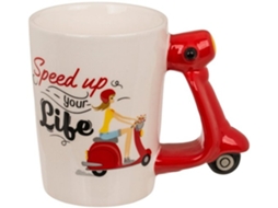 Cafézinho 300 Ml - Copo Cerâmico - Design De Scooter